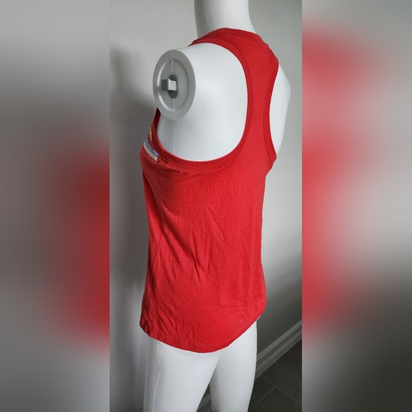 Nike Red Sleeveless Tank Top with Athletic Stripes - Picture 4 of 6